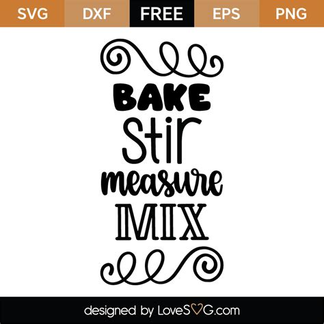 Download Free Measure Mix Bake Files for Cricut