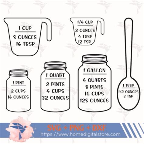 Download Free Measuring Cheat Sheet SVG, PNG, DXF Digital Files Include Commercial Use For Crafts