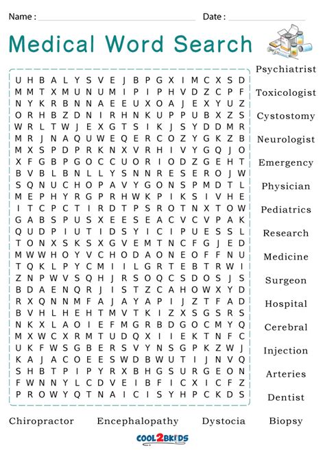 Download Free Medical Word Search SVG Files