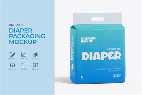 Download Free Medium Diapers Package with Handle PSD TIFF Files PSD Files
