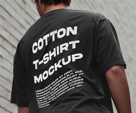 Download Free Men's T-Shirt Back View PSD Object Mockups Images