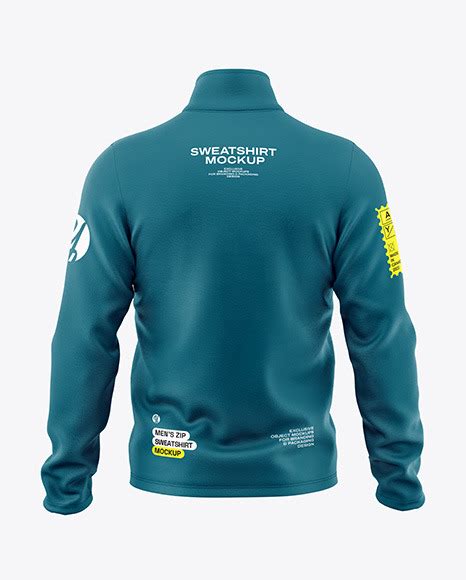 Download Free Men's Zip Sweatshirt Mockup - Back View PSD Generator