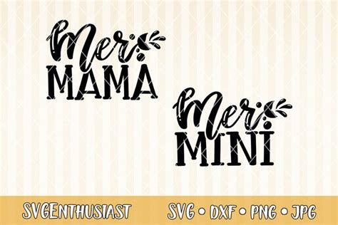 Download Free Mer Mama SVG, Mer Mini SVG cut file DXF Files