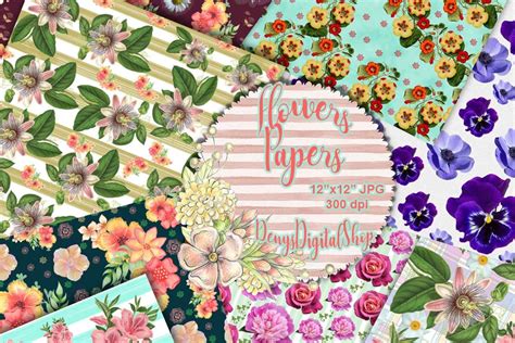 Download Free Merlo Flowers Digital Papers For Crafts