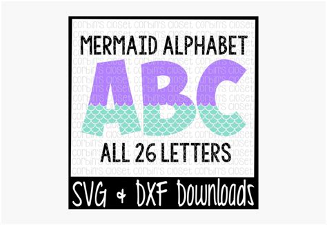 Download Free Mermaid Alphabet * Mermaid Pattern Cut File For Crafts