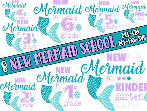 Download Free Mermaid Back To School Bundle Silhouette DXF Files
