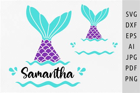 Download Free Mermaid Name Monogram SVG Cutting Files Files