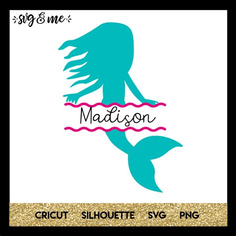 Download Free Mermaid Name Monogram SVG Cutting Files Images