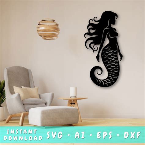 Download Free Mermaid SVG, Mermaid DXF, Cuttable File Commercial Use DXF Files