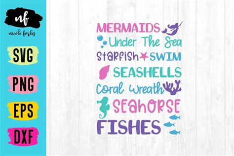 Download Free Mermaid Subway Art SVG Cut File Printable