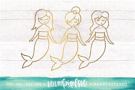 Download Free Mermaid Trio DXF Files