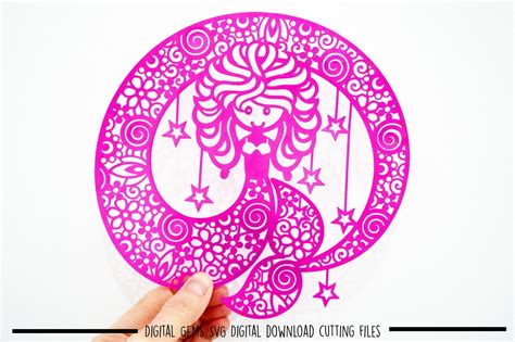 Download Free Mermaid paper cut SVG / DXF / EPS Files Files