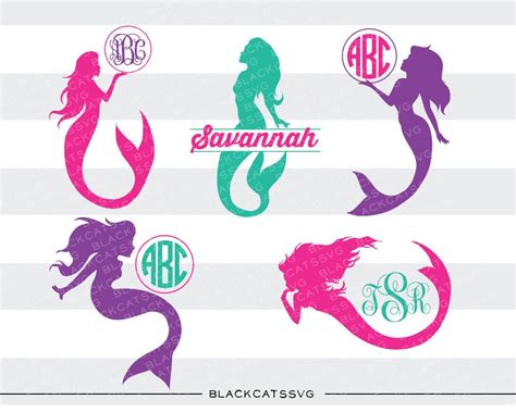 Download Free Mermaids monogram SVG Easy Edite