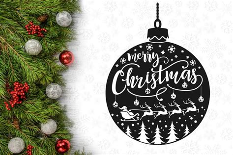 Download Free Merry Christmas Light Bulb Svg Design Commercial Use DXF Files