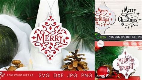 Download Free Merry Christmas SVG Arabesque Cut File Crafts