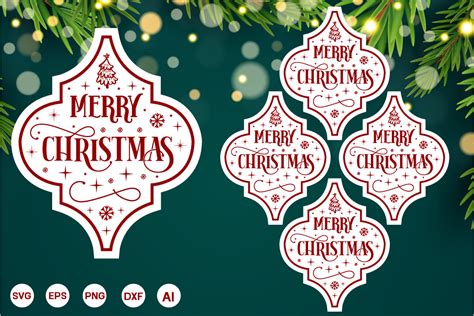 Download Free Merry Christmas SVG Arabesque Cut File Easy Edite