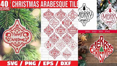 Download Free Merry Christmas SVG Arabesque Cut File Files