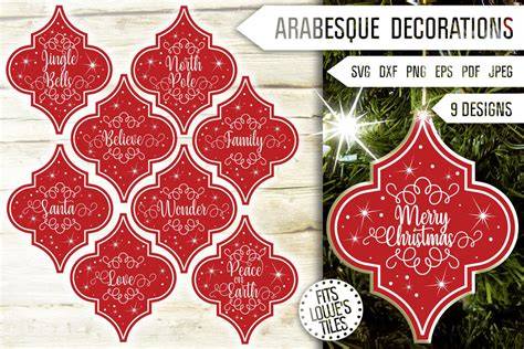 Download Free Merry Christmas SVG Arabesque Cut File Files DXF Files