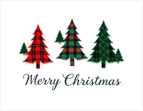 Download Free Merry Christmas Trees Plaid Red Green Files DXF Files