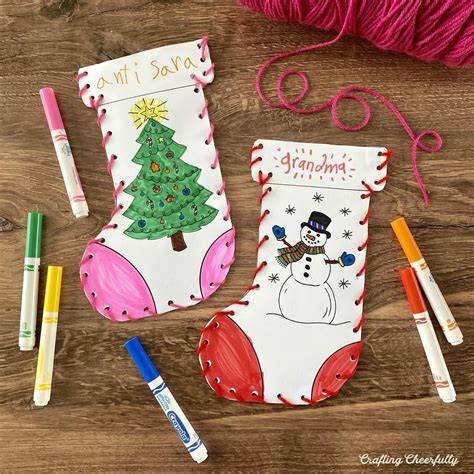 Download Free Merry Christmas With Stocking For Crafts