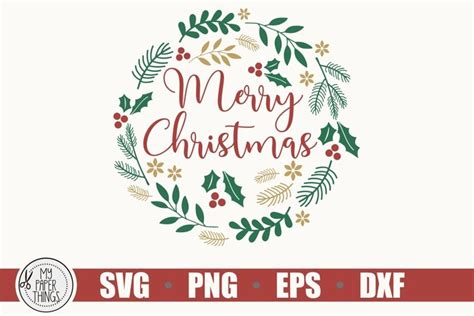 Download Free Merry Christmas Wreath - SVG File, DXF File For Crafts