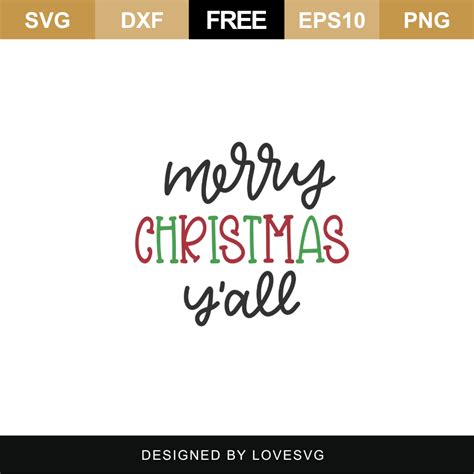 Download Free Merry Christmas Y'all Cutting File Files