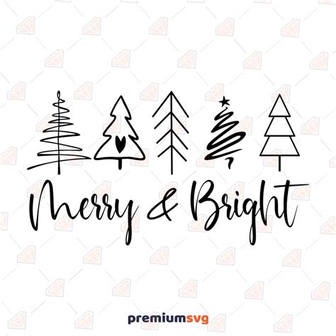 Download Free Merry and Bright - Christmas SVG Files DXF Files