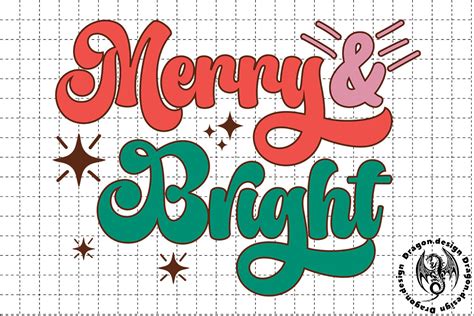 Download Free Merry and Bright CHRISTMAS SVG File Bundle Commercial Use DXF Files