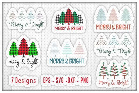 Download Free Merry and Bright CHRISTMAS SVG File Bundle For Crafts