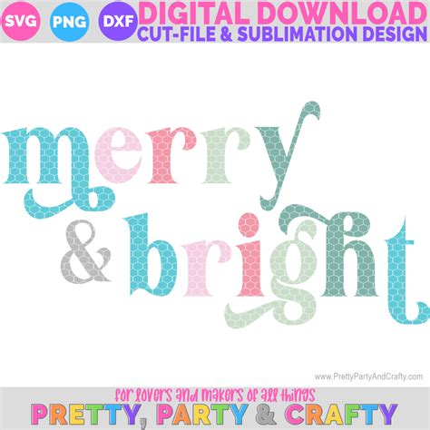 Download Free Merry and Bright SVG and PNG Digital Cut File Commercial Use Free PSD Mockups