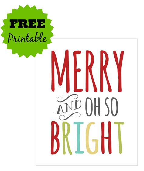 Download Free Merry bright Printable