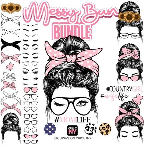 Download Free Messy Bun SVG Cutting Files Files