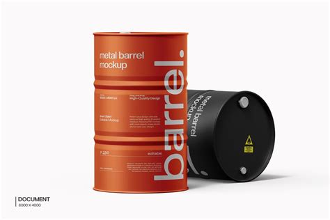 Download Free Metal Barrel Mockup PSD Object Mockups