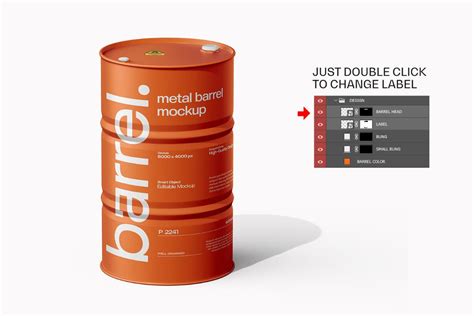 Download Free Metal Barrel Mockup PSD Object Mockups PSD Files