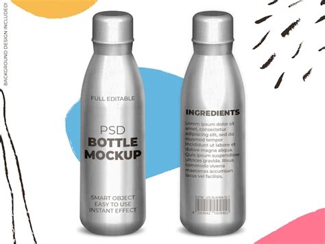 Download Free Metallic Bottle Mockup PSD Generator PSD Files