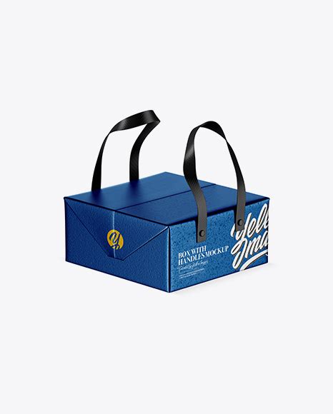 Download Free Metallic Box With Handles Mockup - Half Side View PSD Generator
