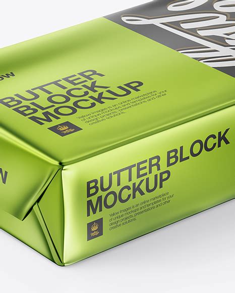 Download Free Metallic Butter Block Mockup PSD Generator