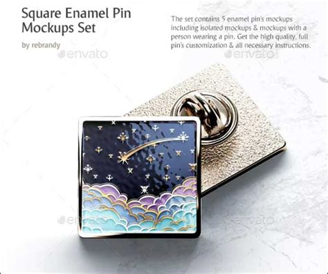 Download Free Metallic Enamel Pin Mockups PSD Templates Generator PSD Files