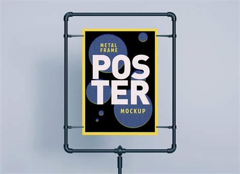 Download Free Metallic Frame Poster Mockup PSD Generator