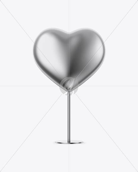 Download Free Metallic Heart Shape Stand - Front View PSD Generator