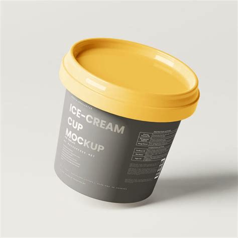 Download Free Metallic Ice Cream Cup Mockup PSD Generator
