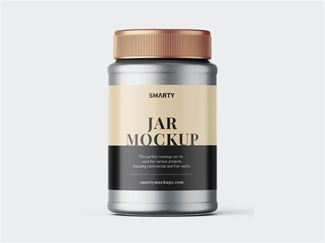 Download Free Metallic Jar Mockup PSD Generator