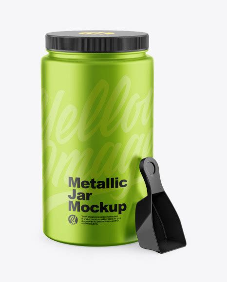 Download Free Metallic Jar w/ Spoon Mockup PSD PSD Yellowimages PSD Files