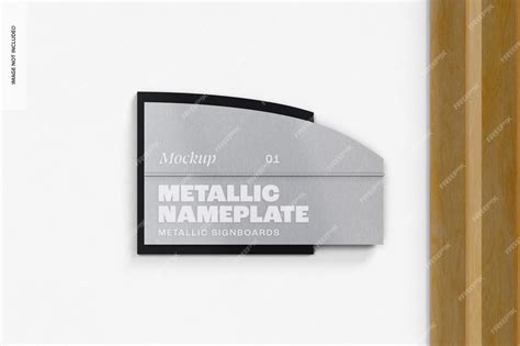 Download Free Metallic Nameplate Mockup PSD Generator