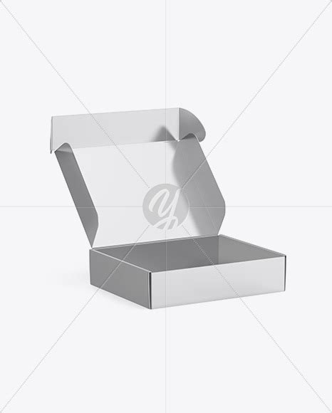 Download Free Metallic Opened Box Mockup - Half Side View PSD Generator
