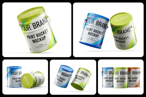 Download Free Metallic Paint Bucket Mockup PSD Generator