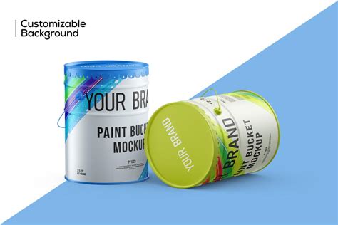 Download Free Metallic Paint Bucket Mockup TIFF PSD Generator