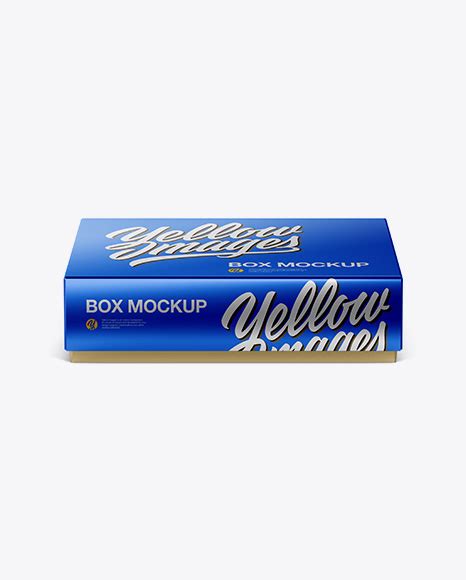 Download Free Metallic Paper Box - Front View (High-Angle Shot) PSD Generator