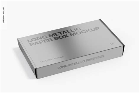 Download Free Metallic Paper Box - Front View PSD Mockup Templates