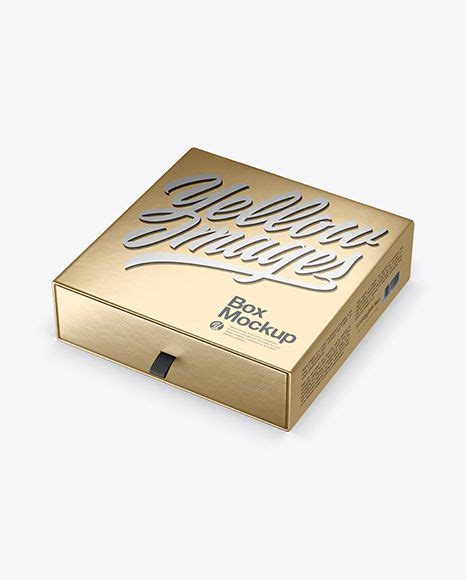 Download Free Metallic Paper Box - Front View PSD Yellowimages
